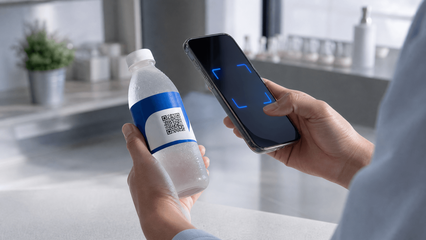 ลูกค้าสแกน QR Code บนฉลากสินค้าเพื่อรับสิทธิชิงโชคผ่านมือถือ